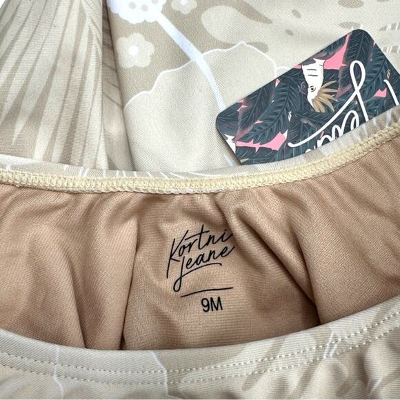 NWT Kortni Jeane Baby Skirted One-Piece Cream Tropics Size 9M - Picture 5 of 8